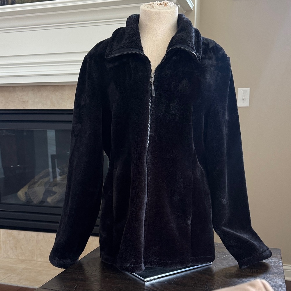 32 Degrees Black Plush Full-Zip Jacket